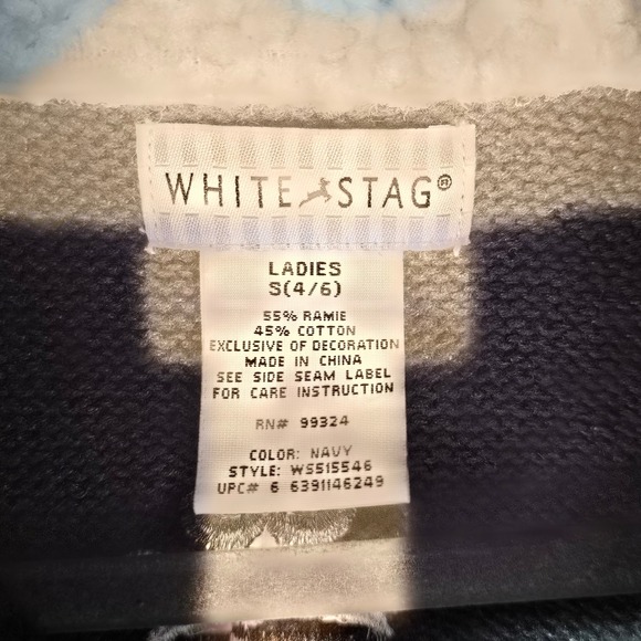 White Stag Womens Embroidered Reindeer Full Zip Sweater Vest Small 4 6 - Picture 3 of 3